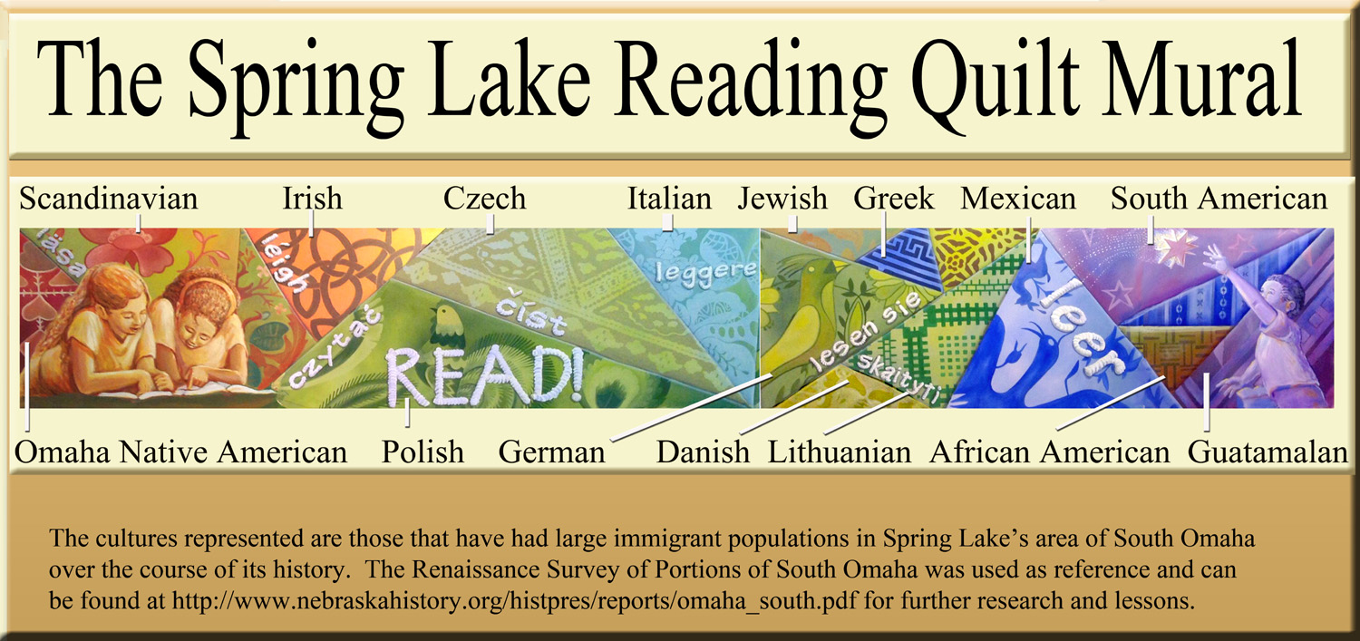 Spring Lake Reading Quilt Mural Poster small